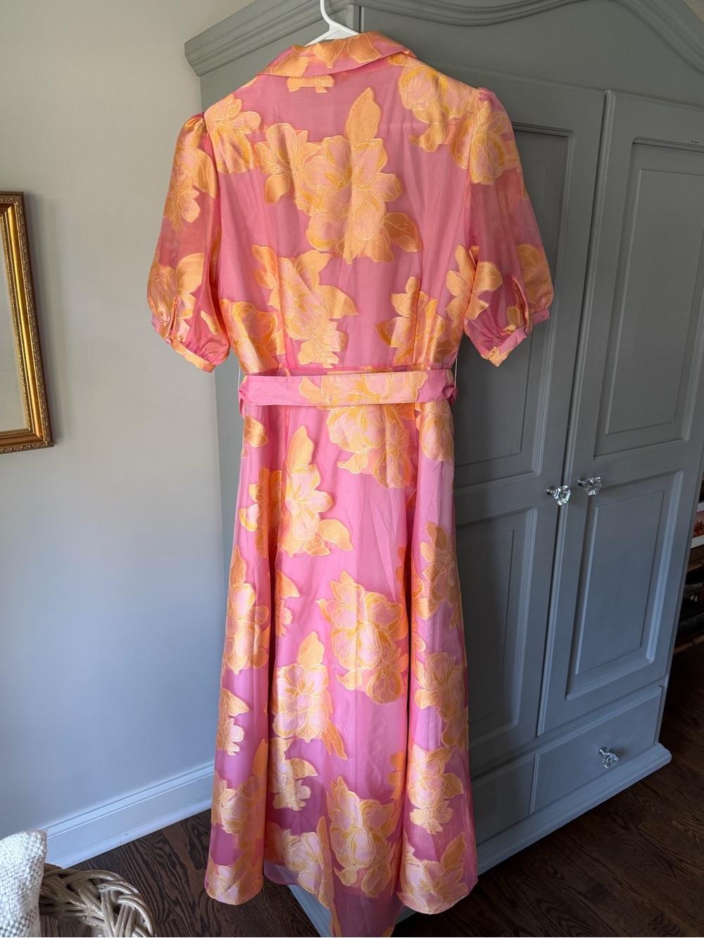 NWT Abbey Glass Charlotte Gown Sorbet Peony Organza | XL - Picture 9 of 11